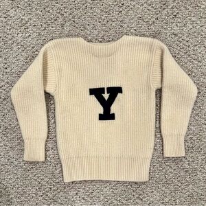 Cream Sweater with Black Lettering